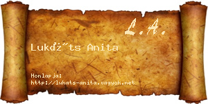 Lukáts Anita névjegykártya